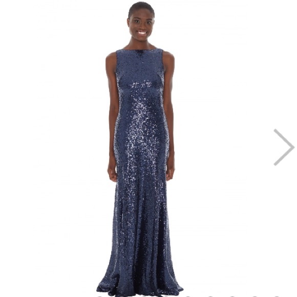 Theia Navy Sequin Gemma Dress - Picture 2 of 4